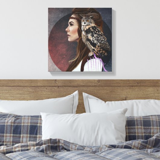 Caneva "Lady Owl" Canvas Afdruk (Insitu (Slaapkamer))