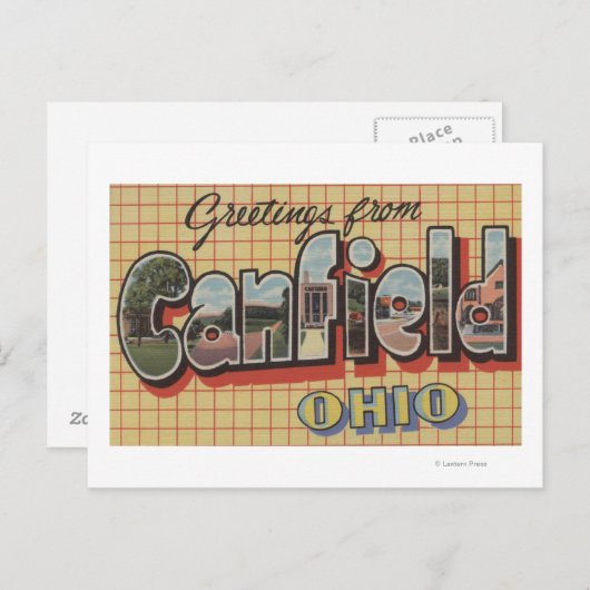 Canfield, Ohio - Large Letter Scenes Briefkaart (Voorkant / Achterkant)