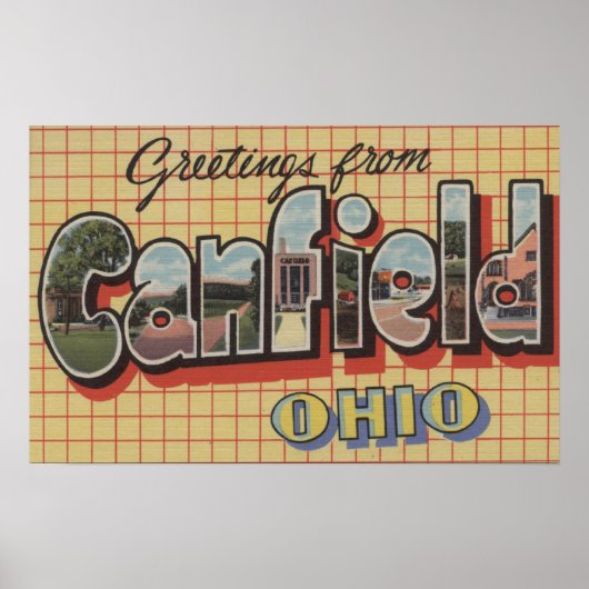 Canfield, Ohio - Large Letter Scenes Poster (Voorkant)