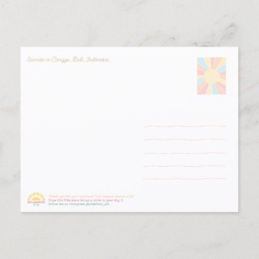 Canggu Bali Sunrise Temple – Travel Postcard Briefkaart (Achterkant)