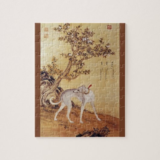 Cangshuiqiu 苍 水 虬 ~ Greyhound ~Giuseppe Castiglion Legpuzzel (Verticaal)