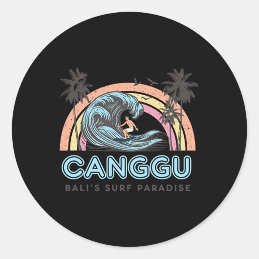 Canguu - Li's Surf Paradise - Indonesia Surfing Fa Ronde Sticker (Voorkant)