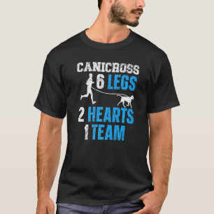 Canicross 6 Legs 2 Hearts 1 Team Dog Running Sport T-shirt