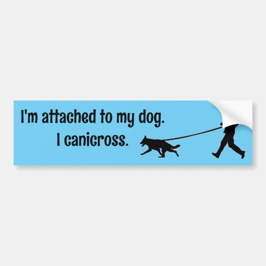 Canicross - Gehecht aan My Dog GSD Bumpersticker (Voorkant)