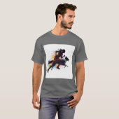 Canicross Runner Dog Silhouette Fusion Dynamic Spo T-shirt (Voorkant volledig)