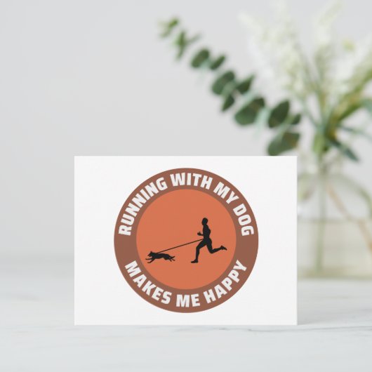 Canicross Trail Runner Dog Sport Outdoor Briefkaart (Staand voorkant)