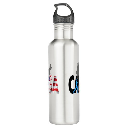 Canicross USA Map Water Bottle Waterfles (Achterkant)