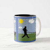 Canicross - Van het pad Tweekleurige Koffiemok (Voorkant rechts)