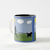 Canicross - Van het pad Tweekleurige Koffiemok (Voorkant links)