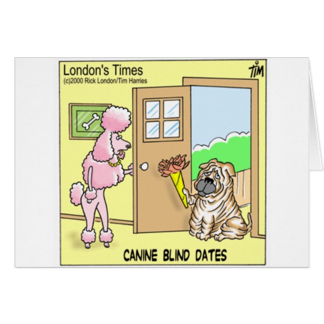 Canine Blind Dates Funny Dog Cartoon Gifts & T - s (Voorkant Horizontaal)