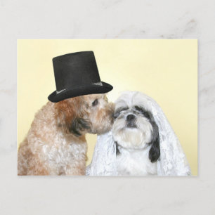 Canine Bride en Groom Briefkaart