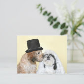 Canine Bride en Groom Briefkaart (Staand voorkant)