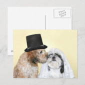 Canine Bride en Groom Briefkaart (Voorkant / Achterkant)
