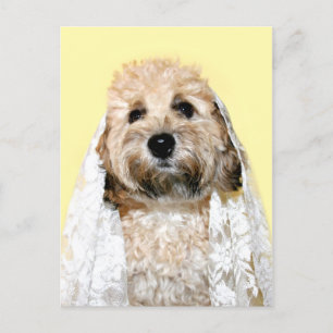 Canine bride of bridesmaid briefkaart