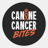 Canine Cancer Bites Ronde Sticker (Voorkant)