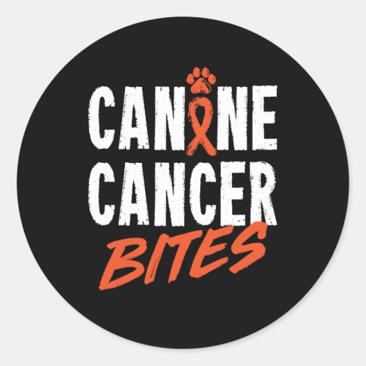 Canine Cancer Bites Ronde Sticker (Voorkant)