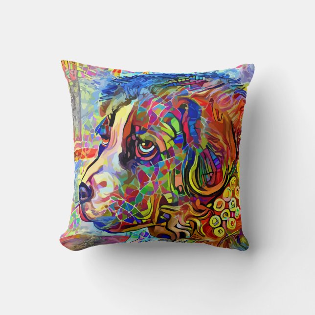 canine canvas kussen (Voorkant)