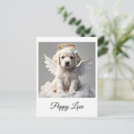 " CANINE CHERUB " BRIEFKAART (Staand voorkant)