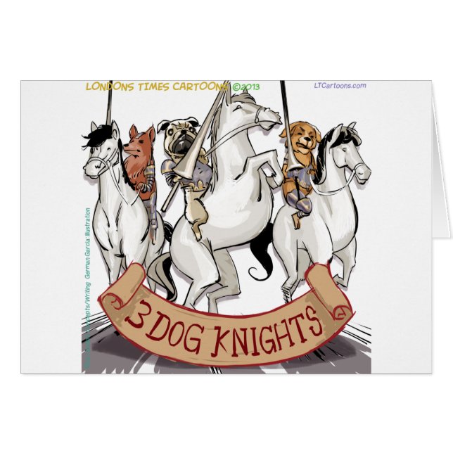 Canine Chivalry Funny Cartoon (Voorkant Horizontaal)