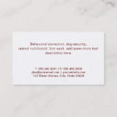 Canine close-up | Hondentraining (rood) Visitekaartje (Achterkant)