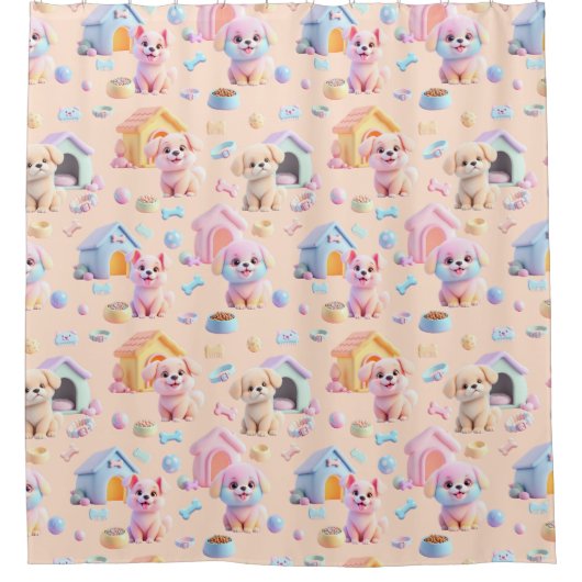 Canine Cuddle Douchegordijn (Voorkant)