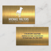 Canine Dog Logo | Goud metaal Visitekaartje (Voorkant / Achterkant)