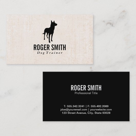 Canine | Dog-opleiding | Textieldier Visitekaartje (Voorkant / Achterkant)