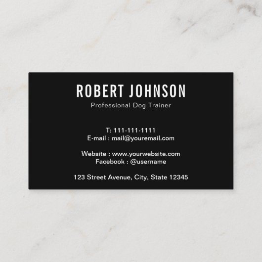 Canine | Dog-opleiding Visitekaartje (Achterkant)