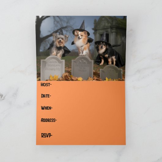 Canine Halloween Party Uitnodiging (Binnen)