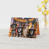 Canine Halloween Party Uitnodiging (Gele Bloem)