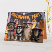 Canine Halloween Party Uitnodiging (Gele Bloem)