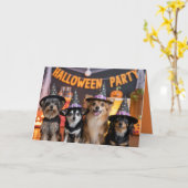 Canine Halloween Party Uitnodiging (Gele Bloem)