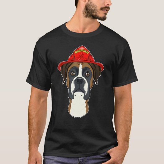 Canine Handler I Fireman Dog I Firefighter Boxer T-shirt (Voorkant)