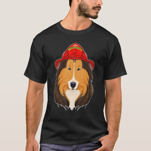 Canine Handler I Fireman Dog I Firefighter Collie T-shirt (Voorkant)
