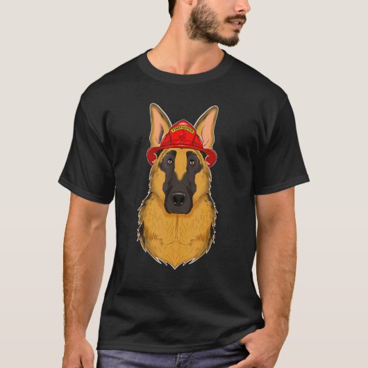 Canine Handler I Fireman Dog I Firefighter German T-shirt (Voorkant)