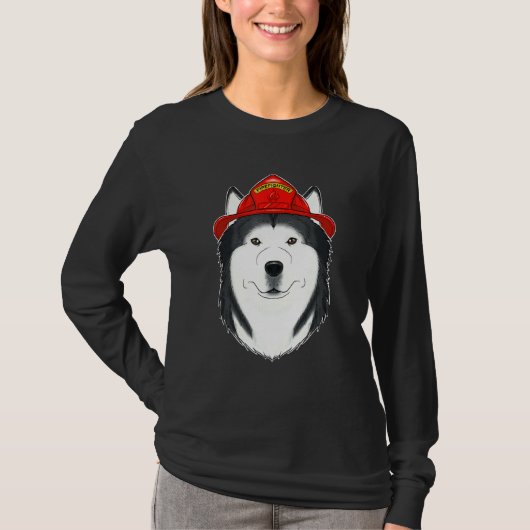 Canine Handler I Fireman Dog I Firefighter Husky T-shirt (Voorkant)