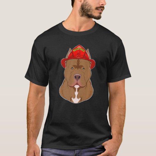 Canine Handler I Fireman Dog I Firefighter Pitbull T-shirt (Voorkant)