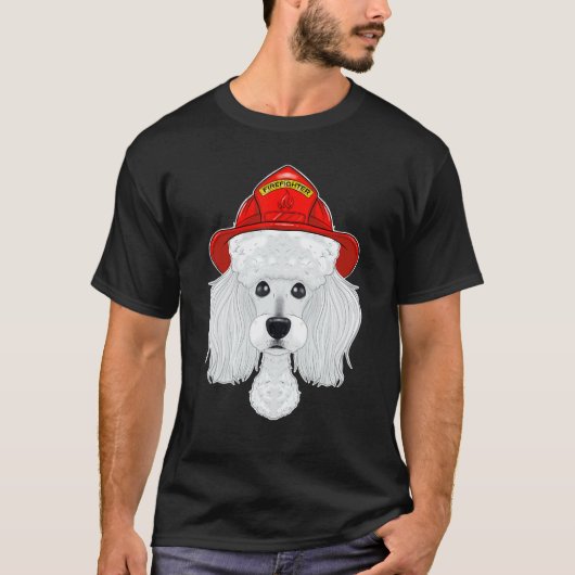Canine Handler I Fireman Dog I Firefighter Poodle T-shirt (Voorkant)