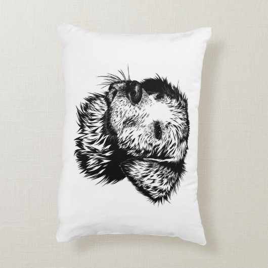 Canine Head schets Accent Kussen (Achterkant (Verticaal))