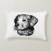 Canine Head schets Accent Kussen (Achterkant)