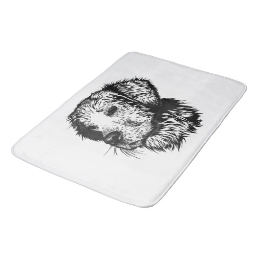 Canine Head schets Badmat (Gekanteld)