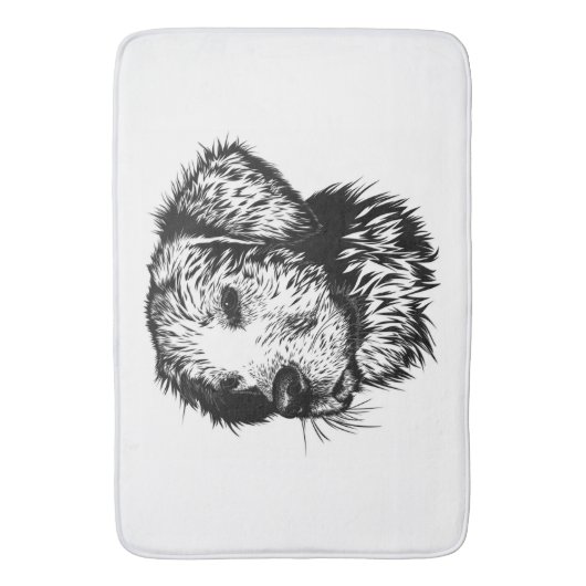 Canine Head schets Badmat (Voorkant Verticaal)