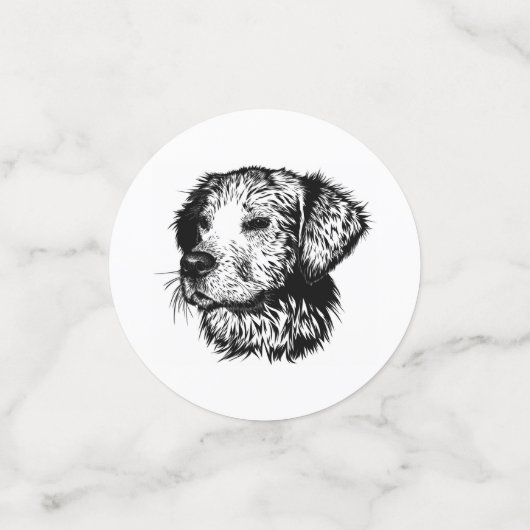 Canine Head schets Confetti (Kleine voorkant)