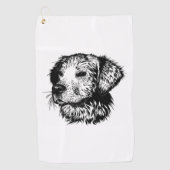 Canine Head schets Golfhanddoek (Voorkant)