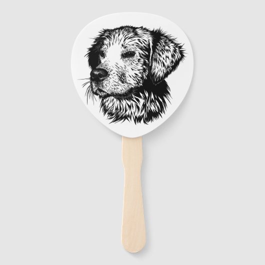 Canine Head schets Handwaaier (Achterkant)