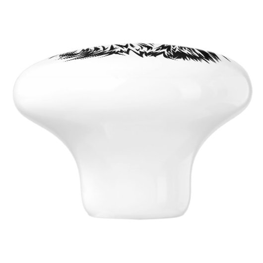 Canine Head schets Keramische Knop (Zijkant)