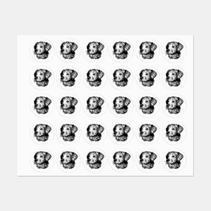 Canine Head schets Labels