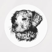 Canine Head schets Labels (Design 2)