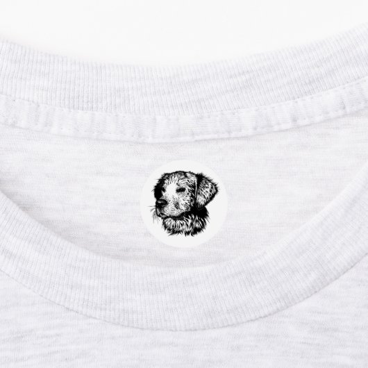 Canine Head schets Labels (Aangebracht)