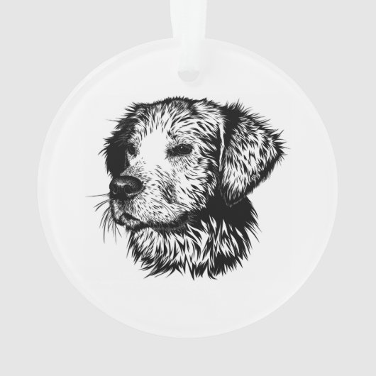 Canine Head schets Ornament (achterkant)